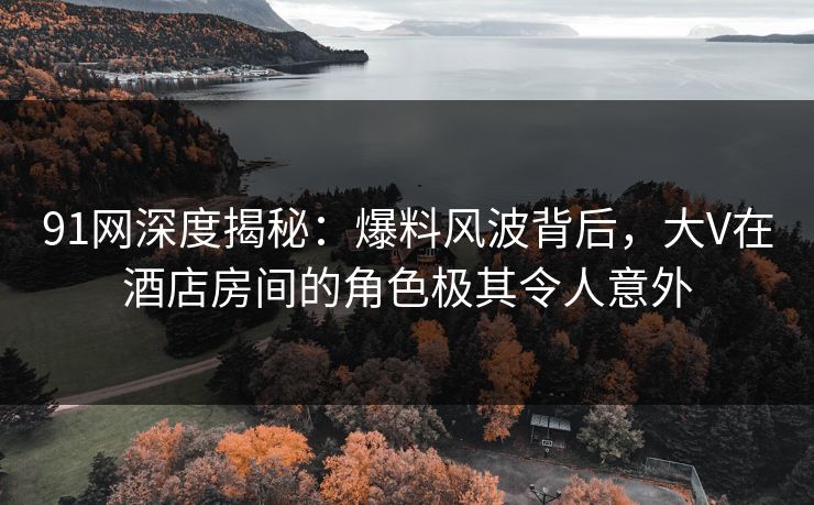 91网深度揭秘：爆料风波背后，大V在酒店房间的角色极其令人意外