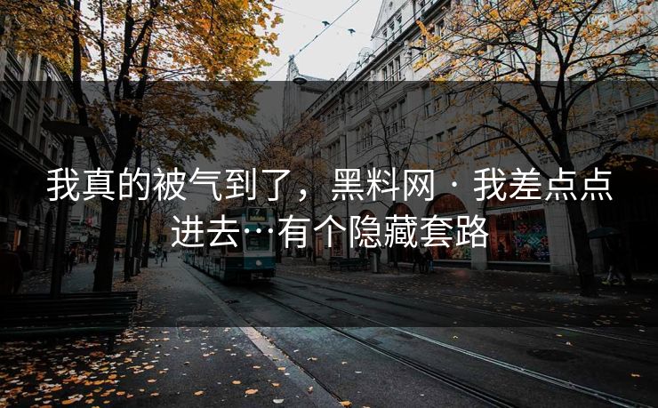 我真的被气到了，黑料网 · 我差点点进去…有个隐藏套路